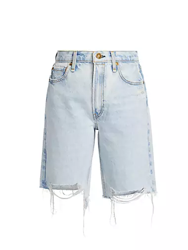 Vintage Distressed Denim Bermuda Shorts