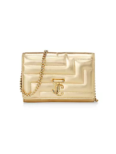 Varenne Quilted Metallic Leather Clutch-On-Chain