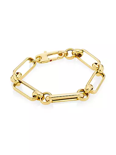 18K Yellow Gold Mixed-Link Chain Bracelet