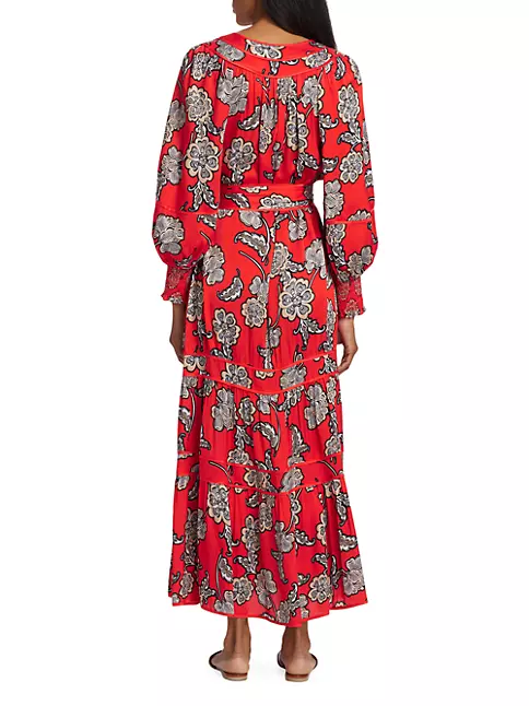 Shop Alice + Olivia Lyla Floral Blouson-Sleeve Maxi Dress | Saks Fifth ...