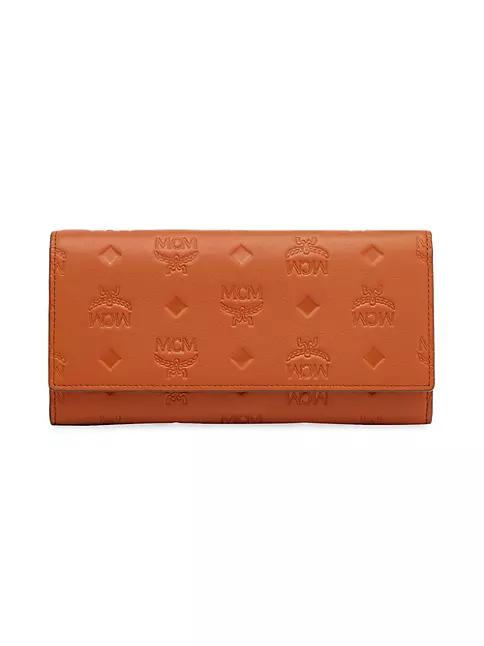 Mcm Women's Large Aren Embossed Leather Continental Wallet - Bombay Brown