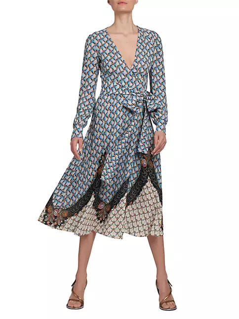 Shop Etro Lattice Wrap Midi-Dress | Saks Fifth Avenue