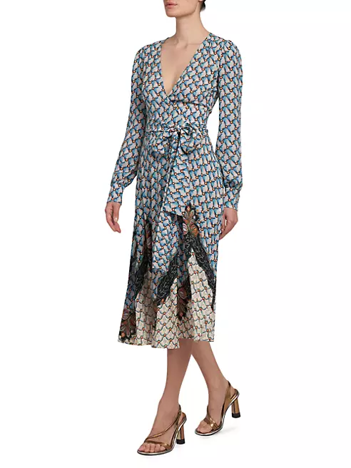 Shop Etro Lattice Wrap Midi-Dress | Saks Fifth Avenue