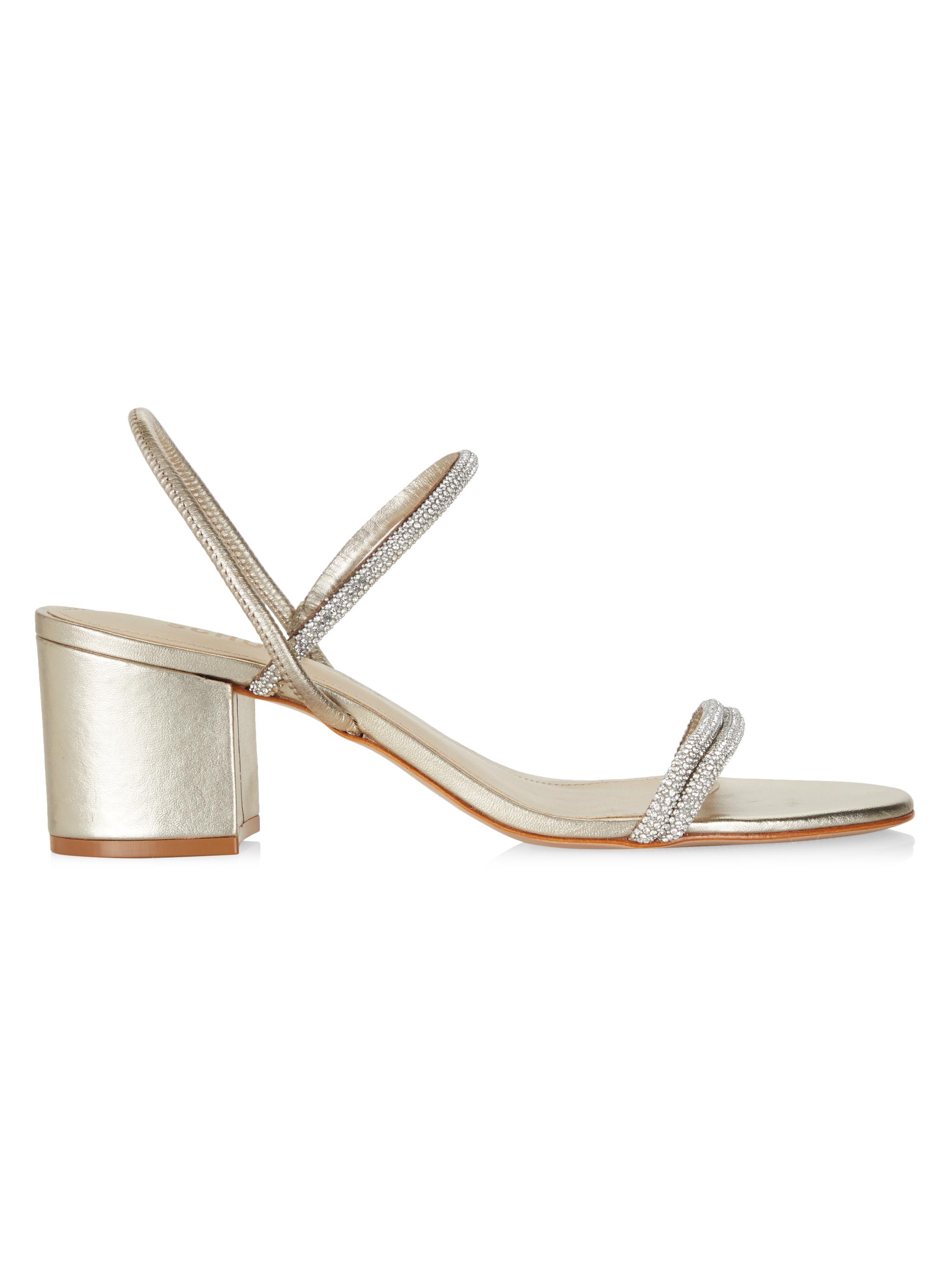 Whiteley Metallic Block-Heel Sandals