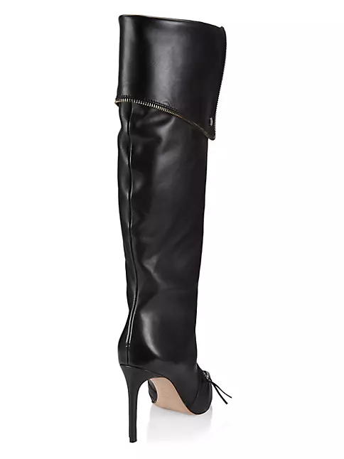 Shop Schutz Arla Leather Foldover Boots | Saks Fifth Avenue