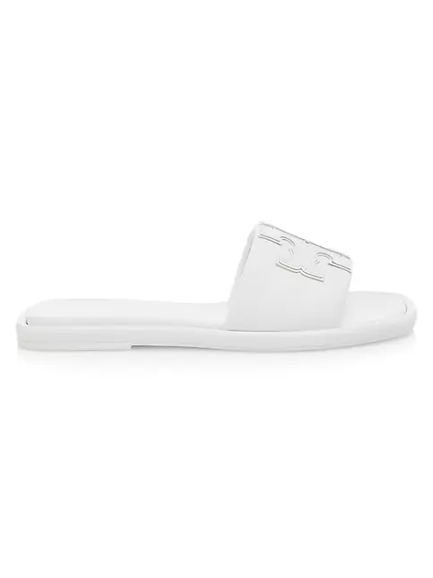 Shop Tory Burch Double-T Leather Sport Slide Sandals | Saks Fifth Avenue