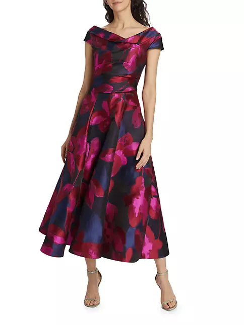 Shop Talbot Runhof Draped Floral-Jacquard Gown | Saks Fifth Avenue