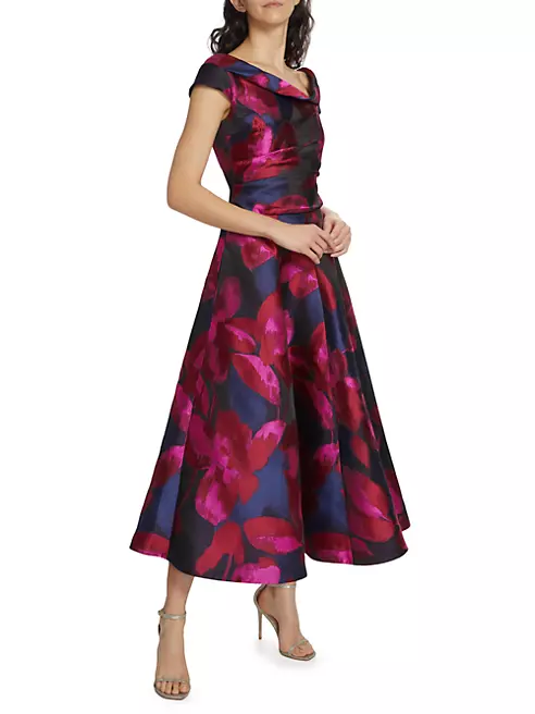 Shop Talbot Runhof Draped Floral-Jacquard Gown | Saks Fifth Avenue