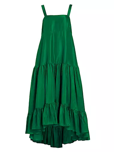 Griffon Raw Silk Midi Dress