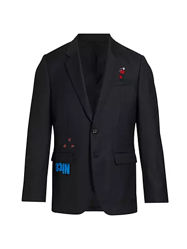 Embroidery Wool & Mohair Sport Jacket