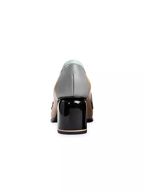 Shop Pierre Hardy Eton 70MM Colorblocked Leather Loafer Pumps | Saks ...