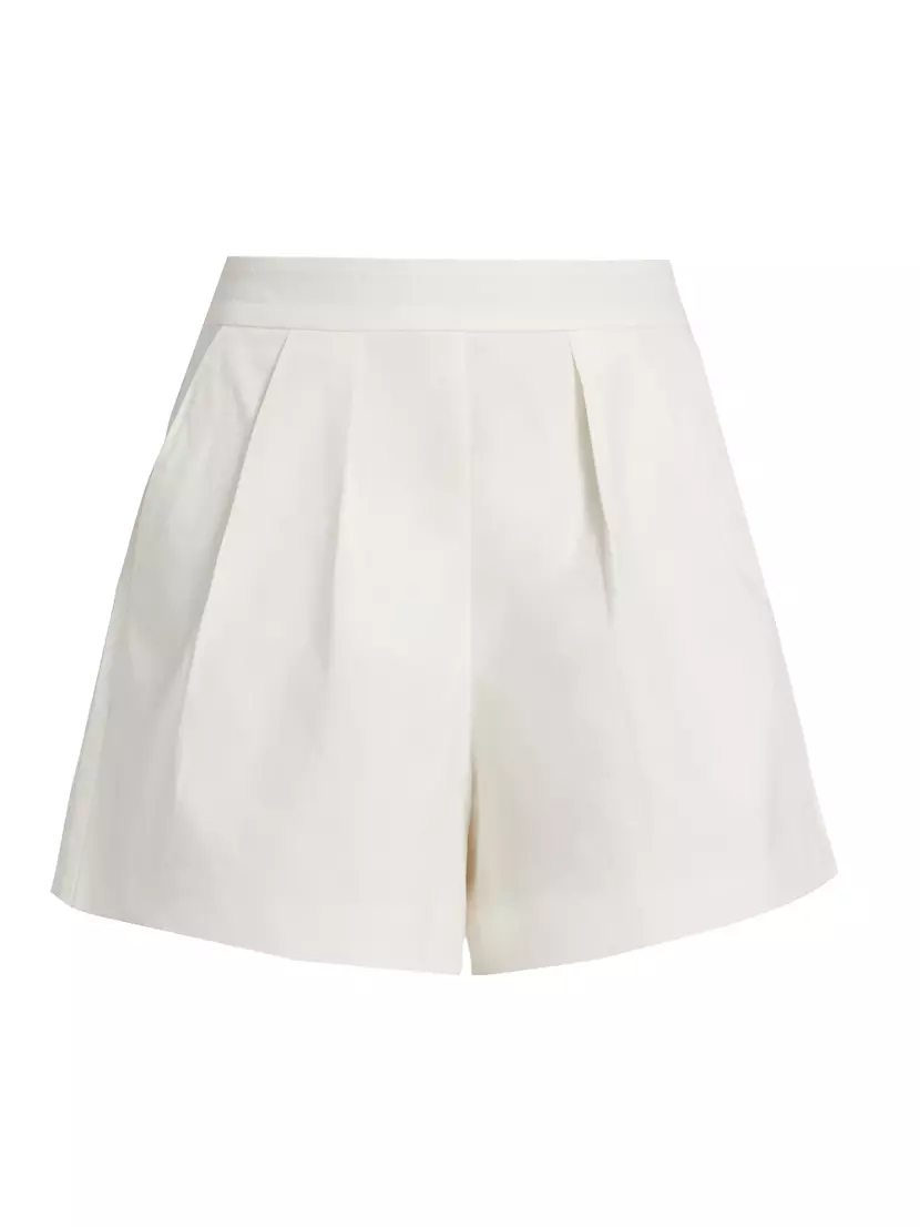 Shop Amur Teri Pleated Cotton Shorts | Saks Fifth Avenue