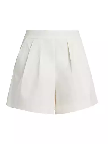 Teri Pleated Cotton Shorts