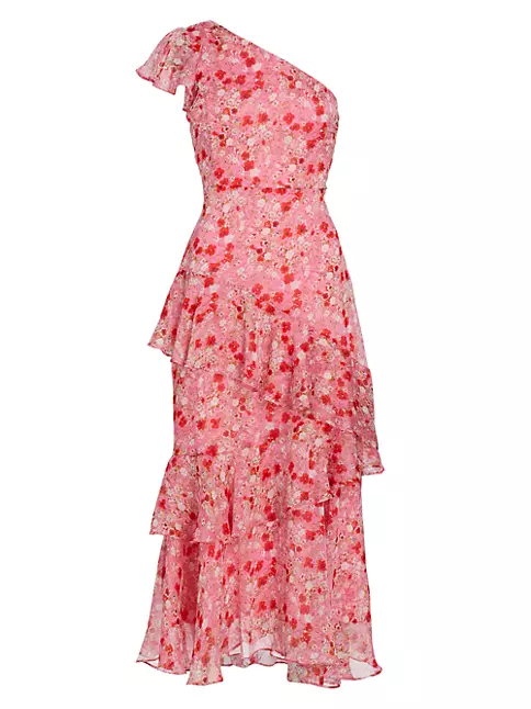 Shop ASTR The Label Victoriana Floral Ruffle Midi-Dress | Saks Fifth Avenue