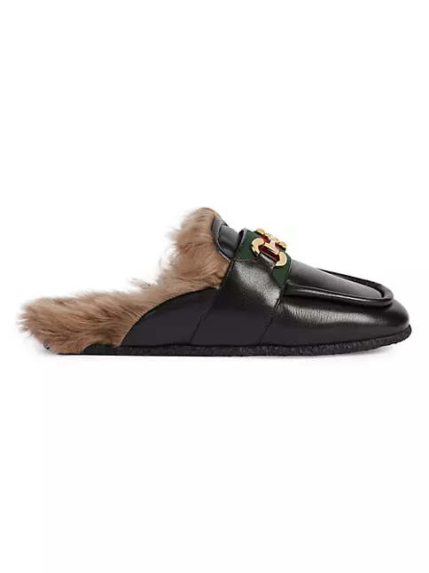 Shop Gucci Princetown Leather Horsebit Slippers | Saks Fifth Avenue