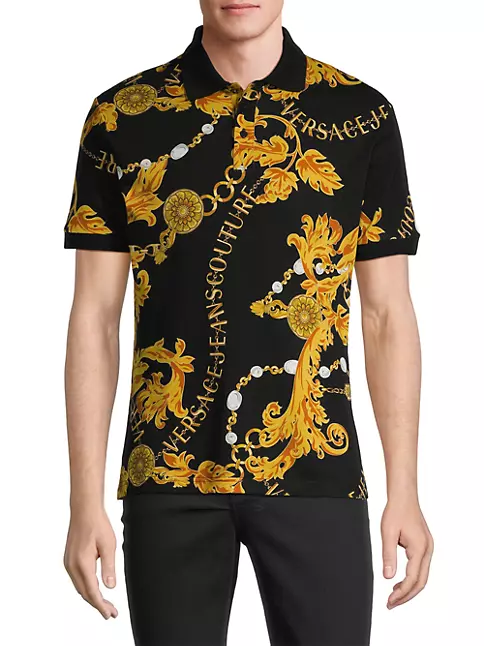 Shop Versace Jeans Couture Chain Couture Polo Shirt | Saks Fifth Avenue