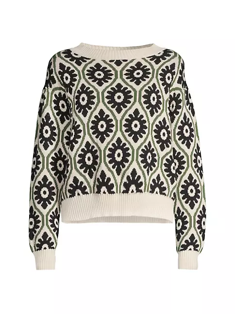 Shop Weekend Max Mara Tavola Floral Needlepoint Sweater | Saks Fifth Avenue