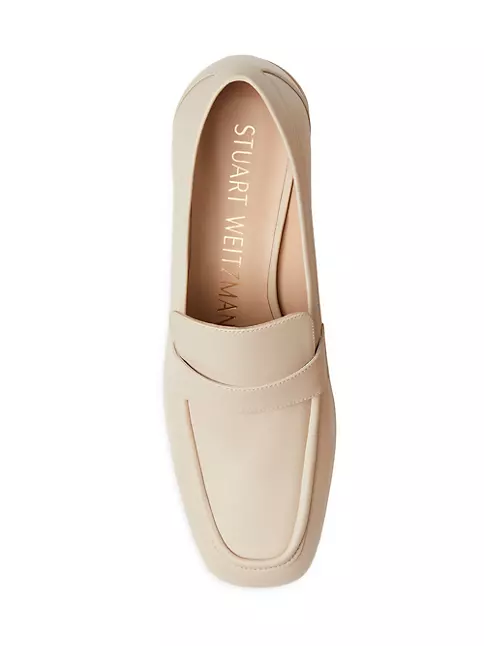 Shop Stuart Weitzman Sleek Leather Loafers | Saks Fifth Avenue