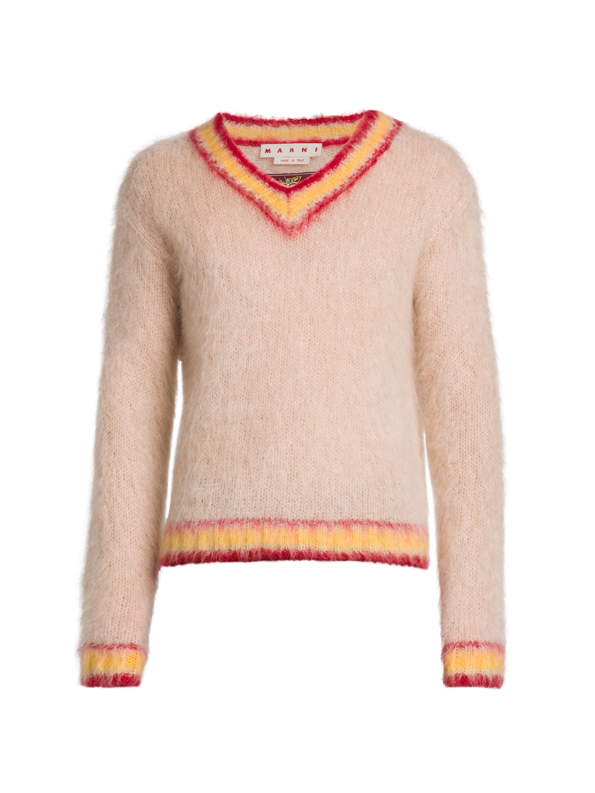 Avril V-Neck Mohair Sweater Turquoise
