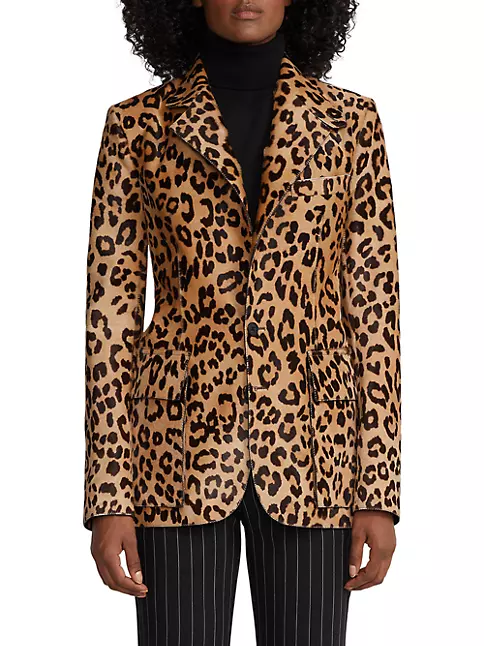 Shop Ralph Lauren Collection Leopard-Printed Calf Hair Jacket | Saks ...