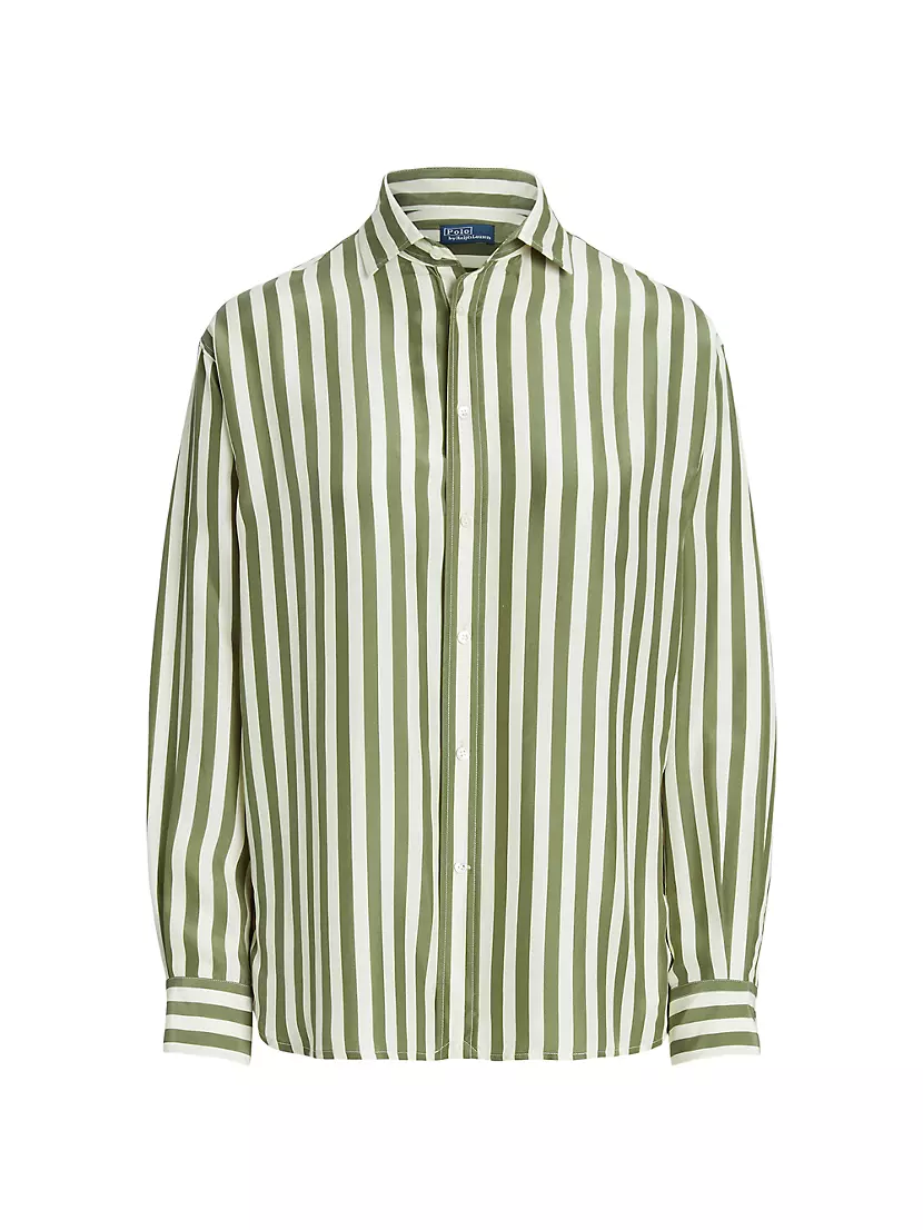 Shop Polo Ralph Lauren Striped Mulberry Silk Shirt | Saks Fifth Avenue