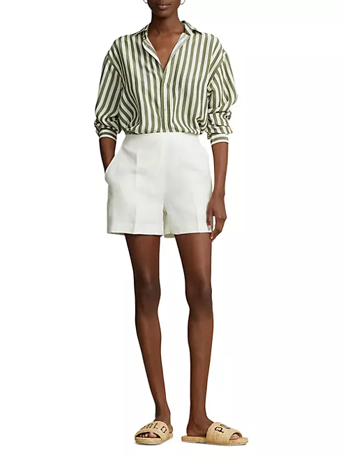 Shop Polo Ralph Lauren Striped Mulberry Silk Shirt | Saks Fifth Avenue