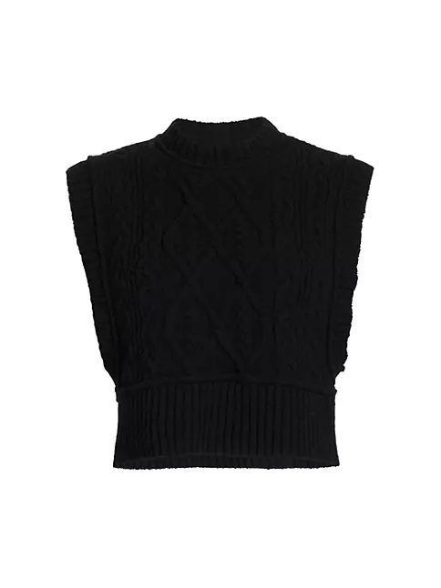 Shop Free People Rowan Terry Cable-Knit Vest | Saks Fifth Avenue