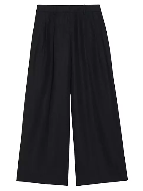 Shop Theory Pleated Low-Rise Wide-Leg Pants | Saks Fifth Avenue