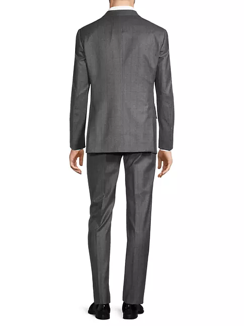 Shop Giorgio Armani Plaid Wool Suit | Saks Fifth Avenue