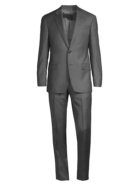 Shop Giorgio Armani Small Scale Plaid Suit | Saks Fifth Avenue