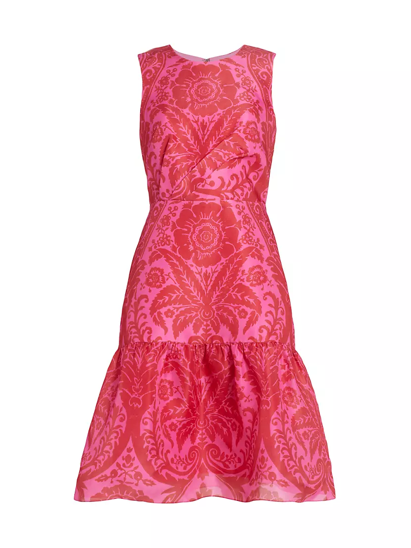 Shop Carolina Herrera Floral Dropped Tier Hem Dress | Saks Fifth Avenue