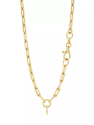 14K Yellow Gold Paper-Clip Chain Necklace