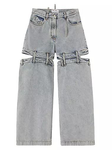 Oversized Cut-Out Jeans