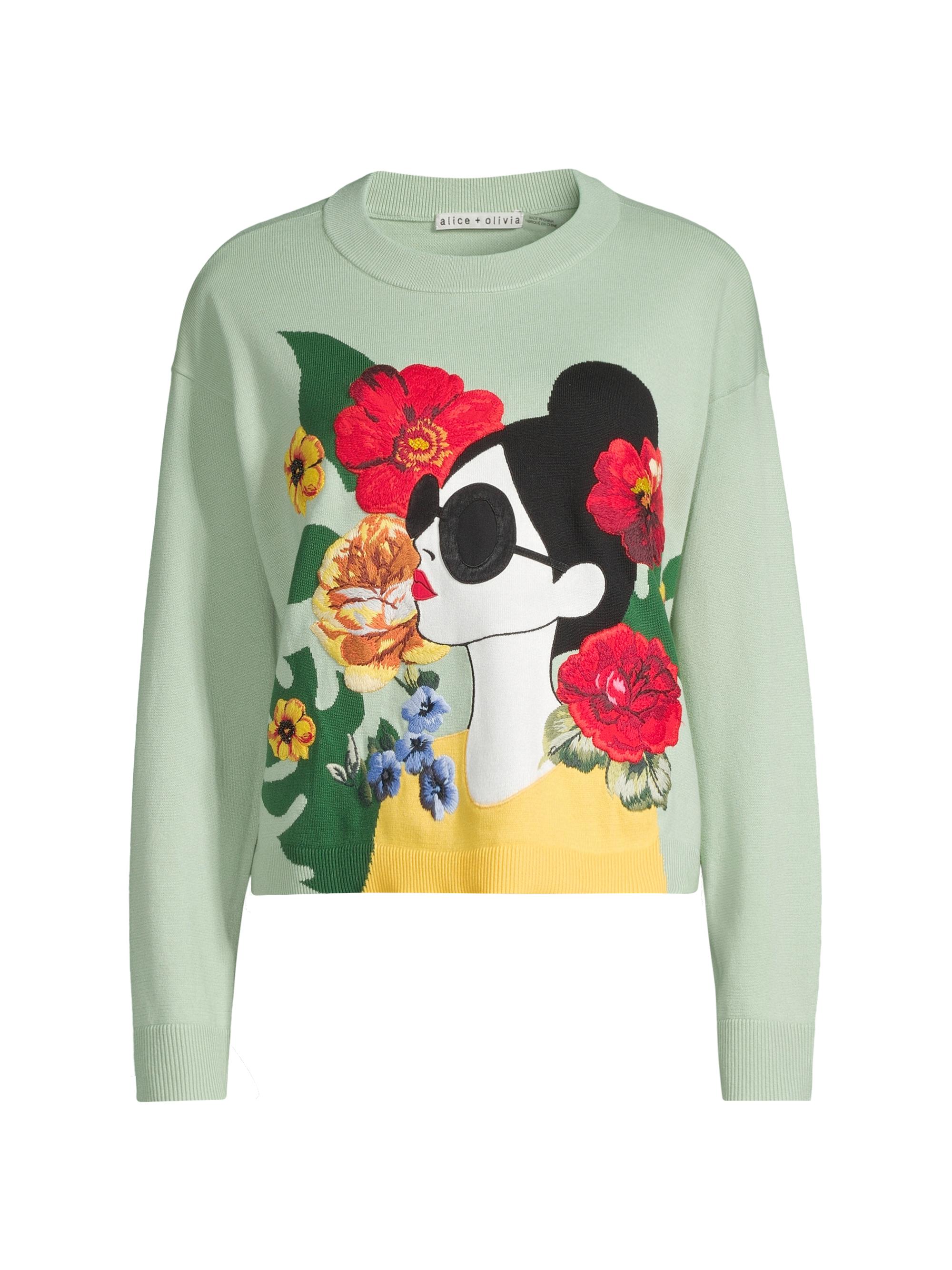 Shop Alice + Olivia Gleeson Embroidered Stace-Face Sweater | Saks Fifth  Avenue