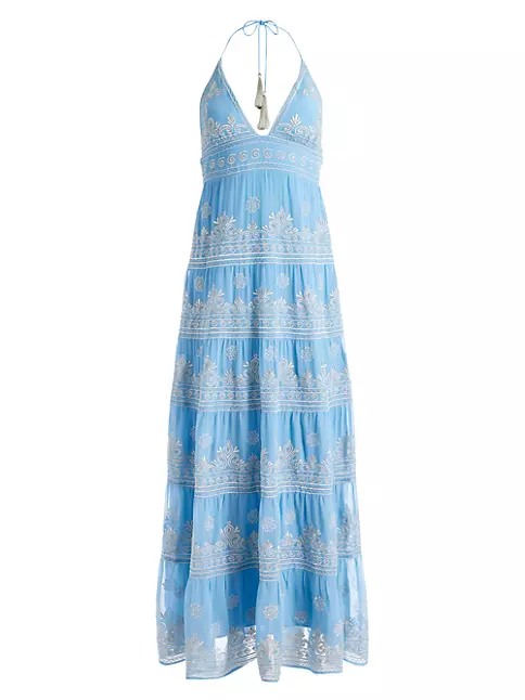 Shop Alice + Olivia Karolina Embroidered Maxi Dress | Saks Fifth Avenue