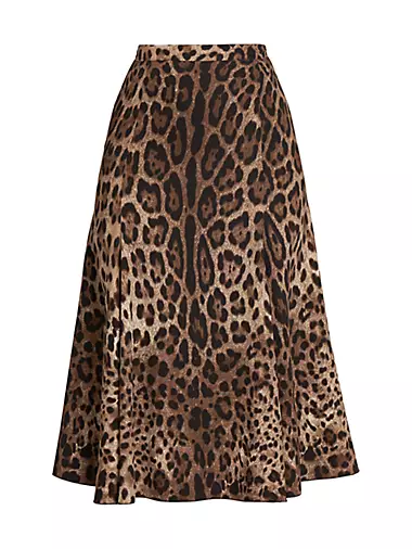 Leopard-Print Midi-Skirt