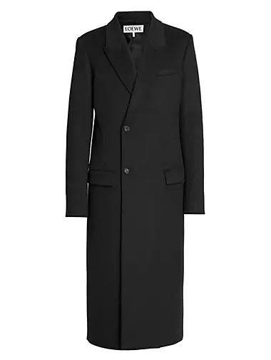Wool-Blend Double Breasted Coat