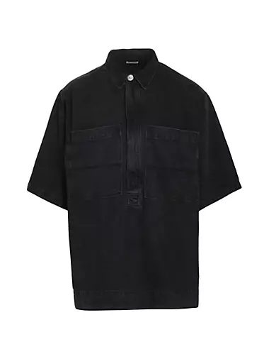 Half-Zip Denim Shirt