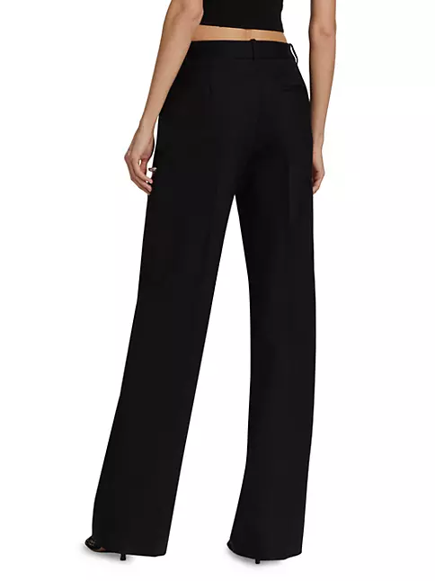 Shop Area Wide-Leg Crystal Cut-Out Trousers | Saks Fifth Avenue