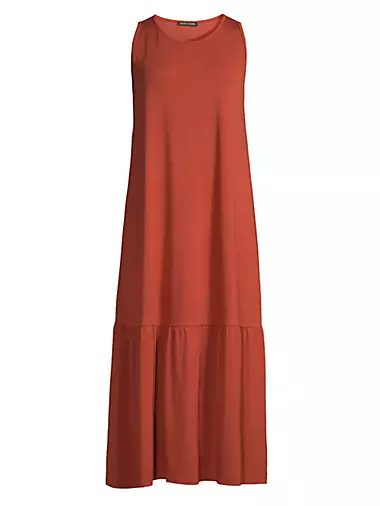 Sleeveless Tiered Knit Midi-Dress