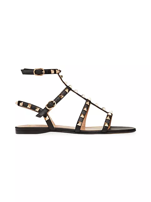 betyder Glat fejre Shop Valentino Garavani Rockstud Flat Calfskin Sandal With Straps | Saks  Fifth Avenue