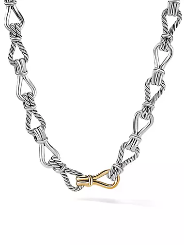 Thoroughbred Loop Chain Link Necklace With 18K Yellow Gold