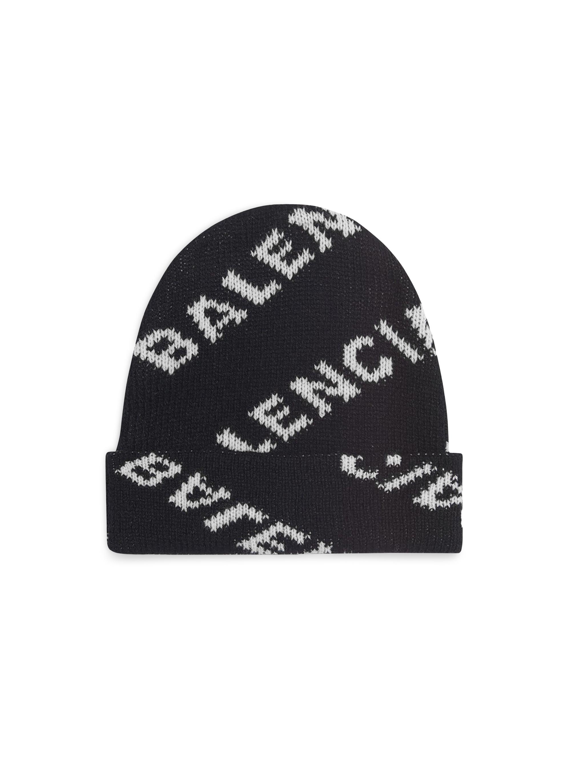 balenciaga beanie black and white