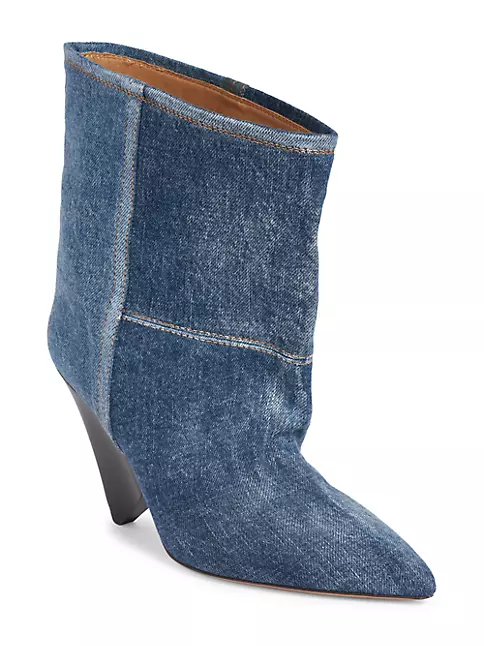 Shop Isabel Marant Miyako 90MM Denim Boots | Saks Fifth Avenue