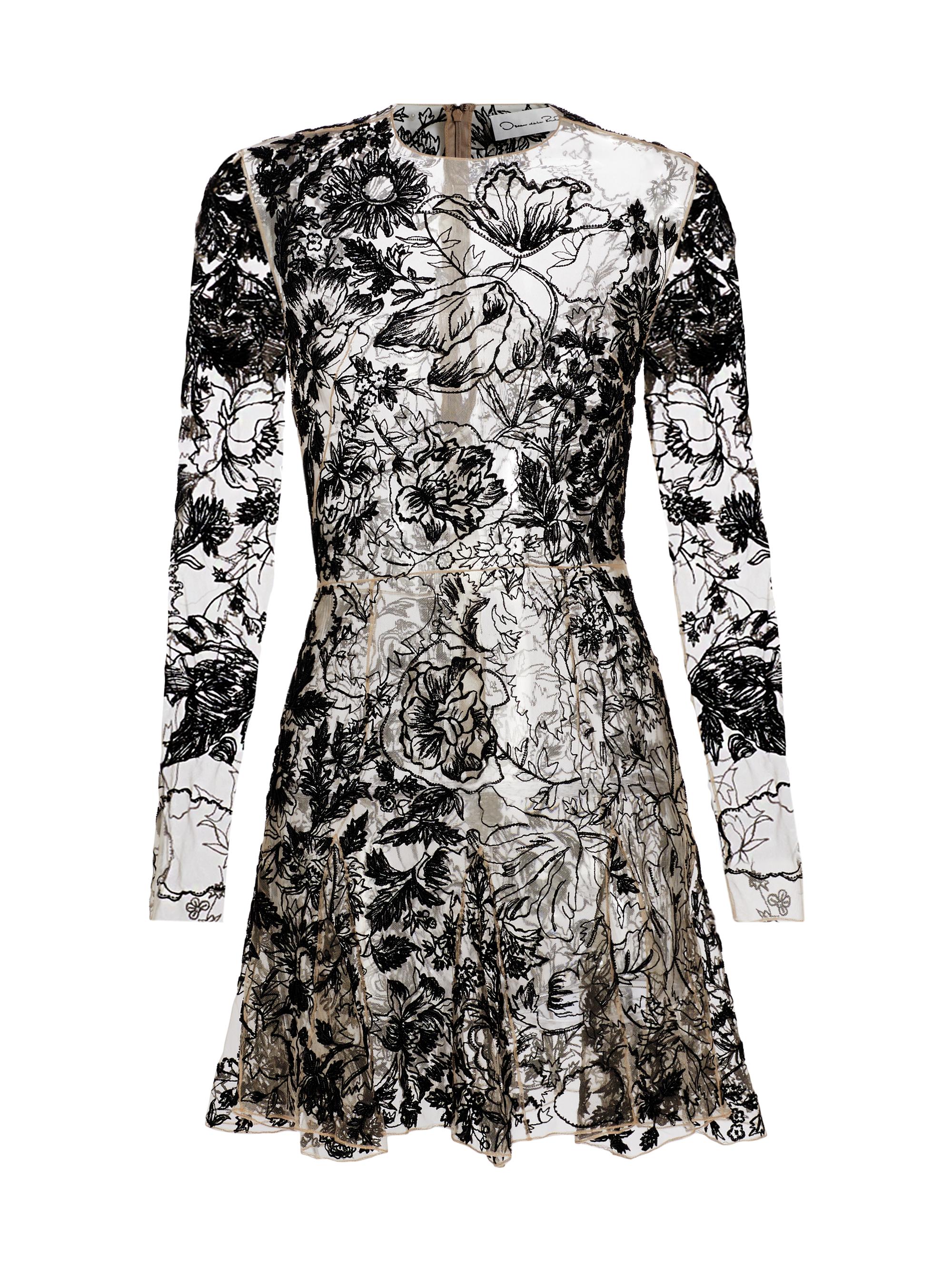 Sheer Bead-Embroidered Minidress