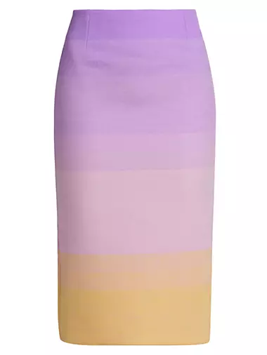 Ombré Wool-Blend Pencil Skirt