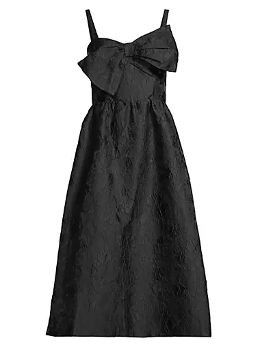Ellara Jacquard Bow Midi-Dress