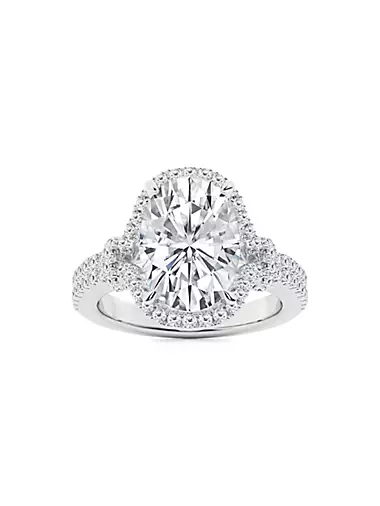 18K White Gold & 3.6 TCW Lab-Grown Diamond Engagement Ring