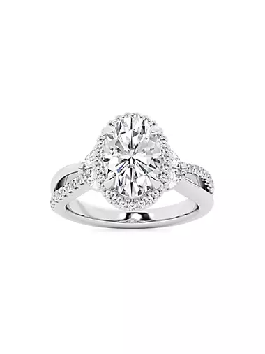 14K White Gold & 3.2 TCW Lab-Grown Diamond Engagement Ring