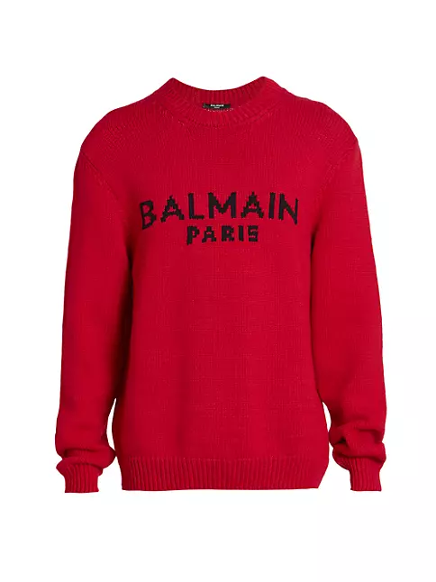 Shop Balmain Logo Wool Sweater | Saks Fifth Avenue